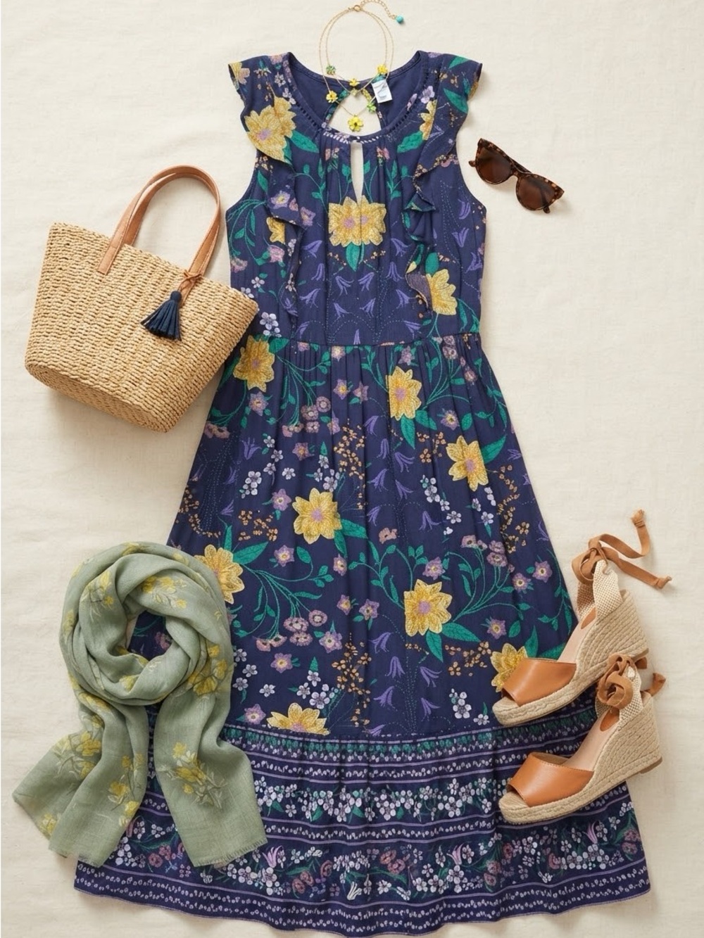 Old Navy Women’s Floral Ruffle Midi Dress